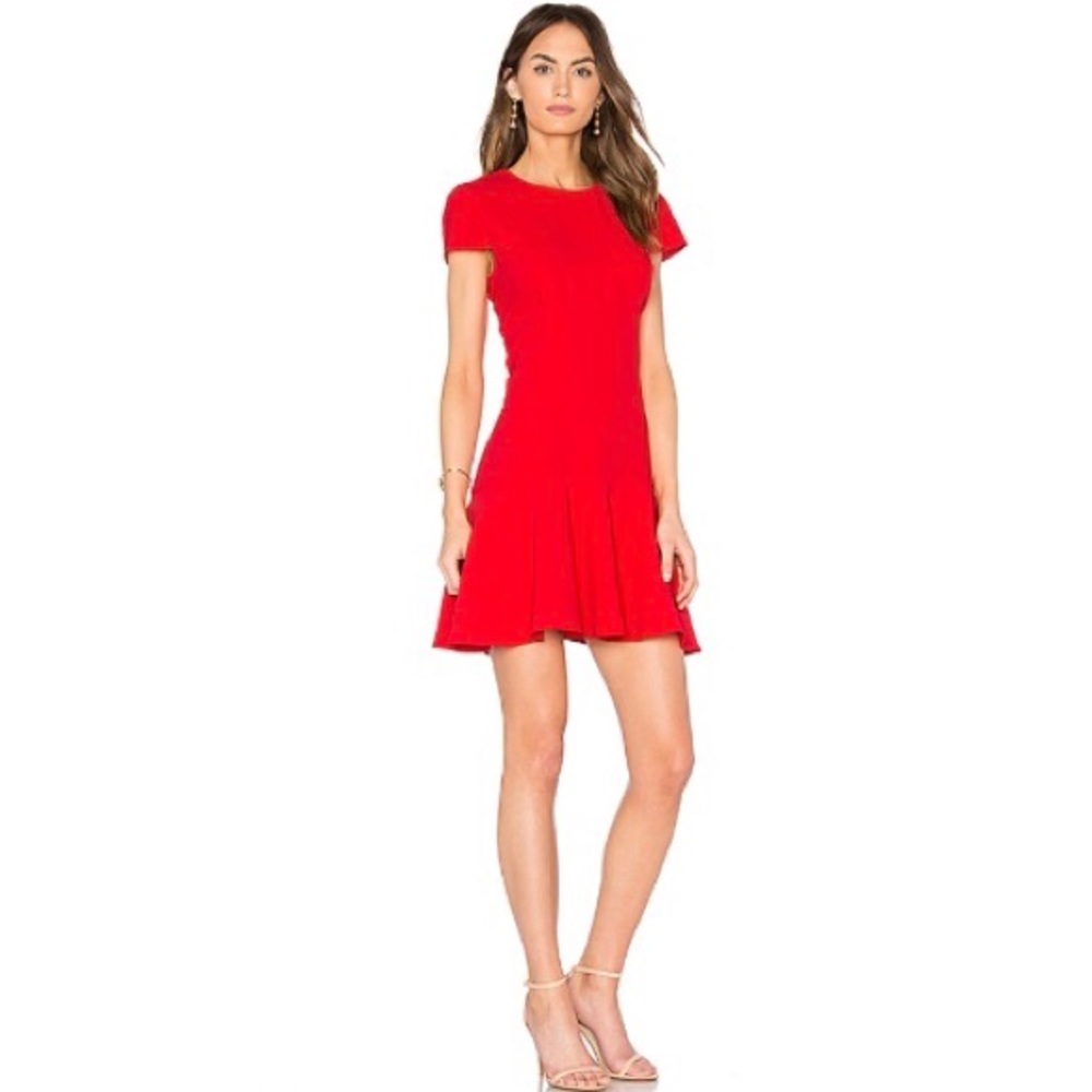 Amanda Uprichard Red Hudson Dress in Lipstick Size S